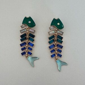 Colorful Fish Bone Earrings